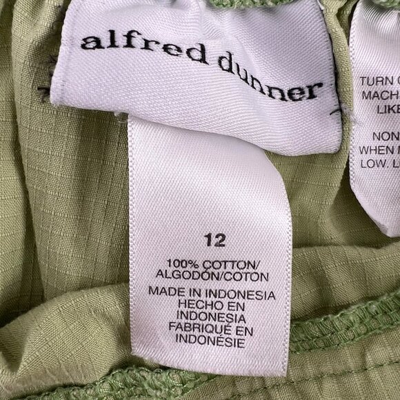 Alfred Dunner Green Capri Pants Size 12 Cotton pull on elastic waist‎ - Picture 3 of 10